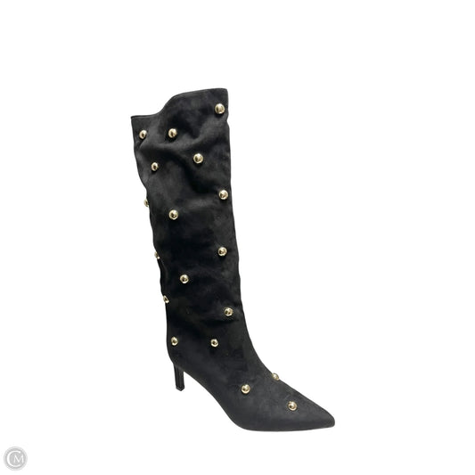 Boots Over-the-knee Heels By A New Day In Black & Silver, Size: 8.5