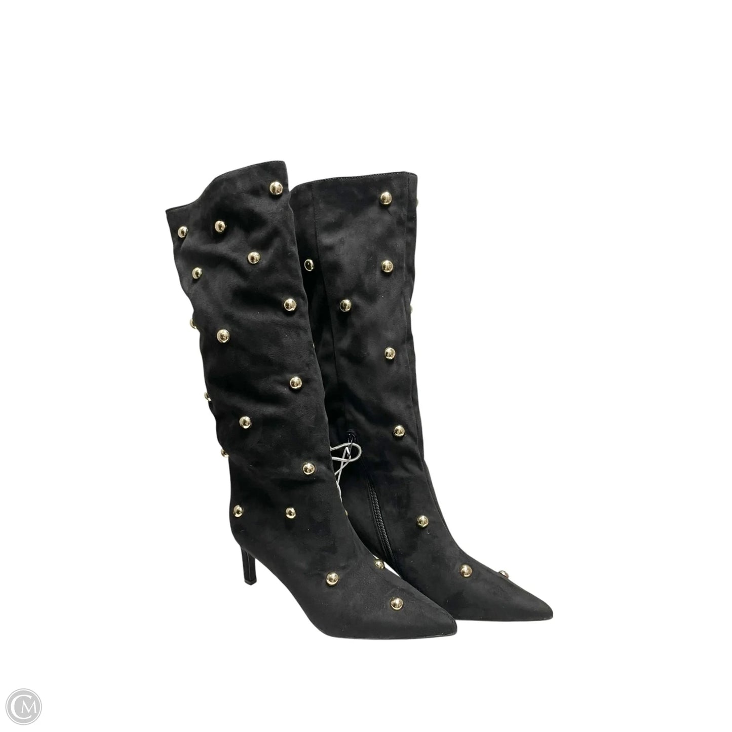 Boots Over-the-knee Heels By A New Day In Black & Silver, Size: 8.5