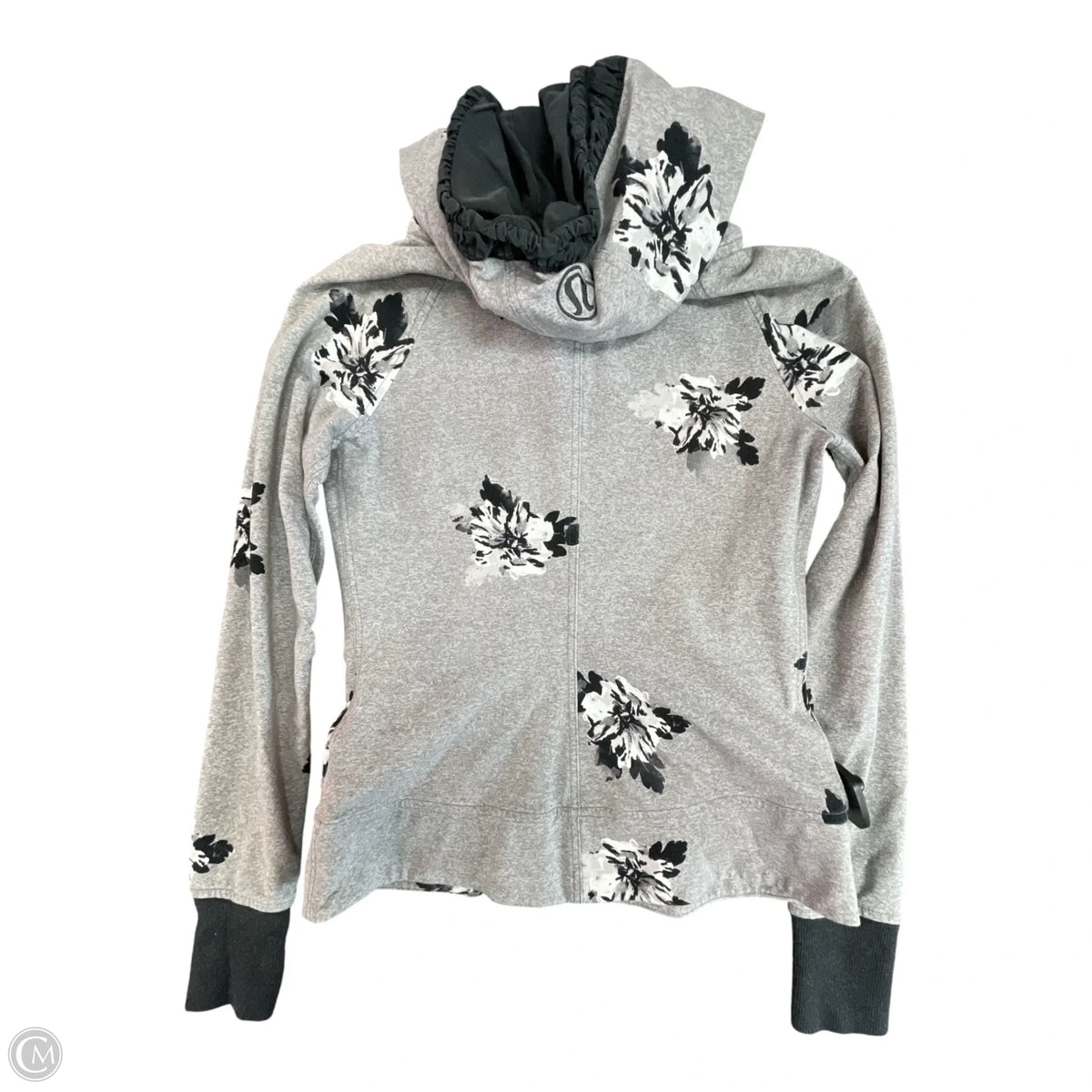 Athletic Jacket By Lululemon In Black & Grey, Size: 8
