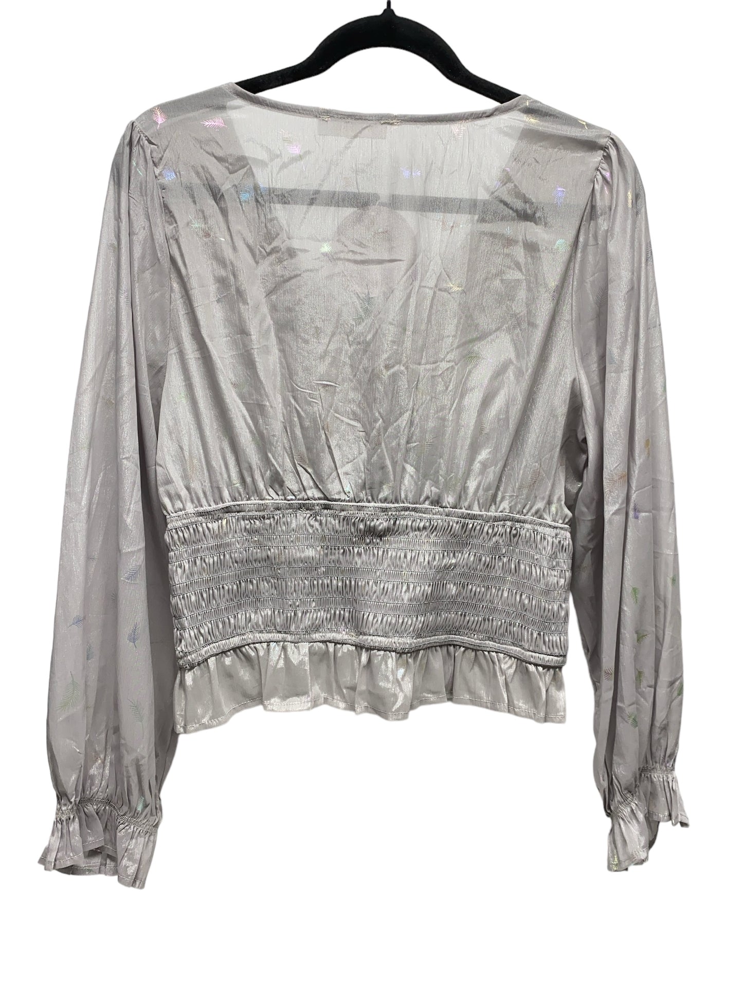 Top Long Sleeve By Clothes Mentor In Silver, Size: L