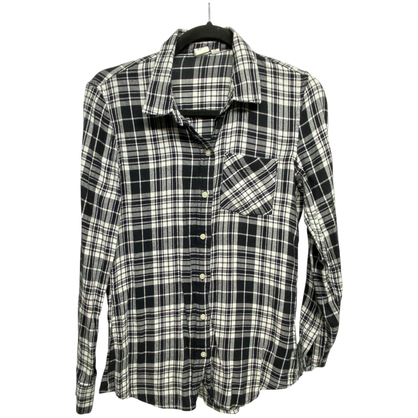Top Long Sleeve By Gap In Plaid Pattern, Size: Xs