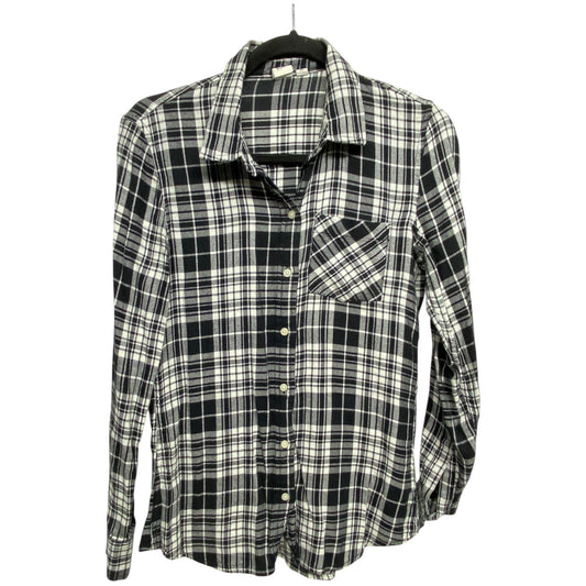Top Long Sleeve By Gap In Plaid Pattern, Size: Xs