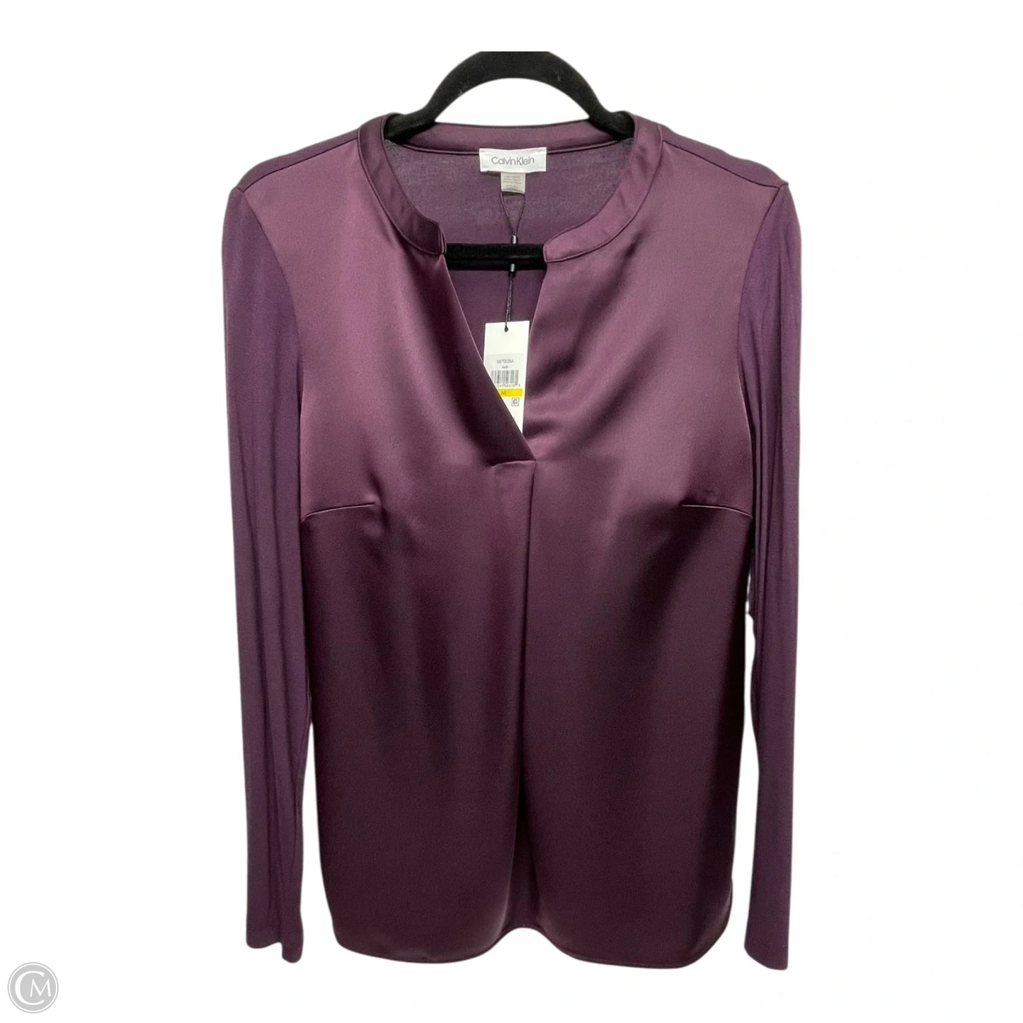 Top Long Sleeve By Calvin Klein In Purple, Size: M
