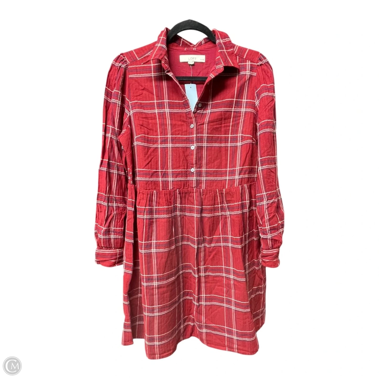 Dress Casual Short By Loft In Plaid Pattern, Size: Mp