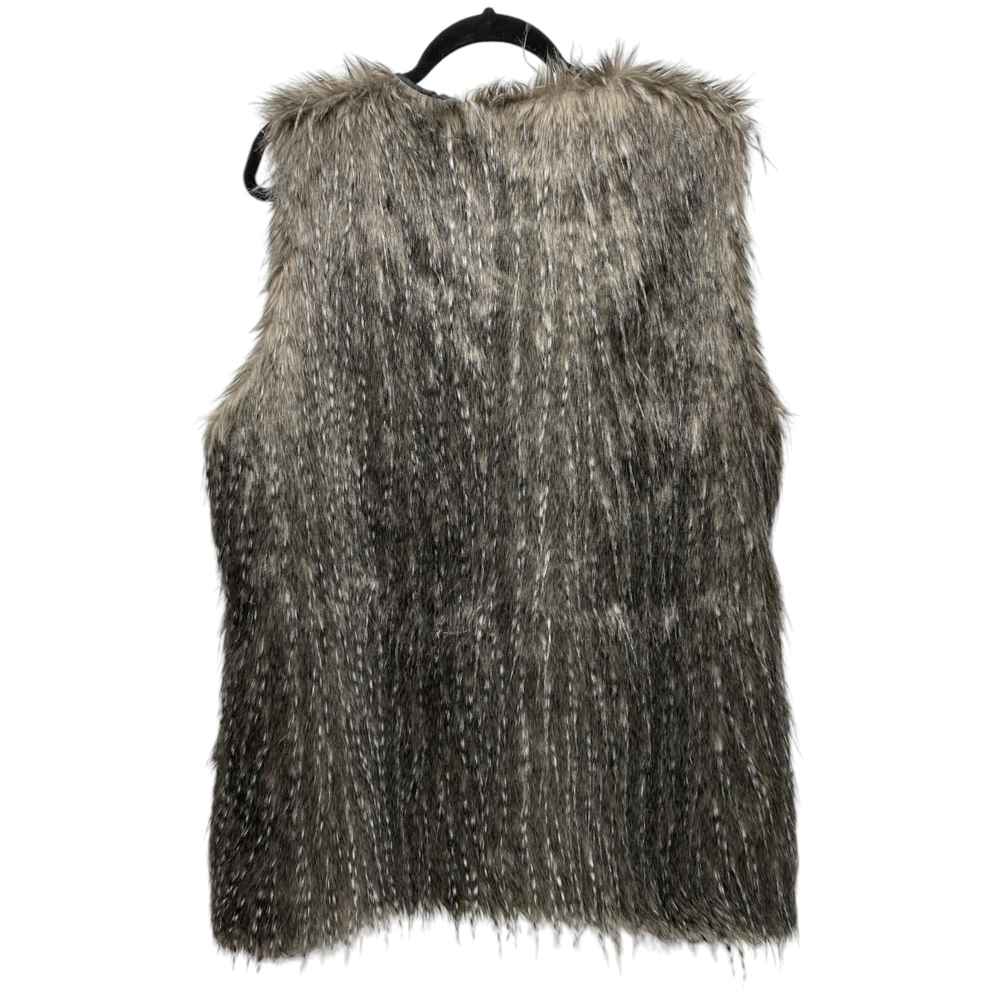 Vest Faux Fur & Sherpa By Investments In Black & Brown, Size: Xl