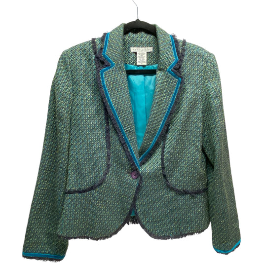 Blazer By VERSAILLES In Blue & Green, Size: 12