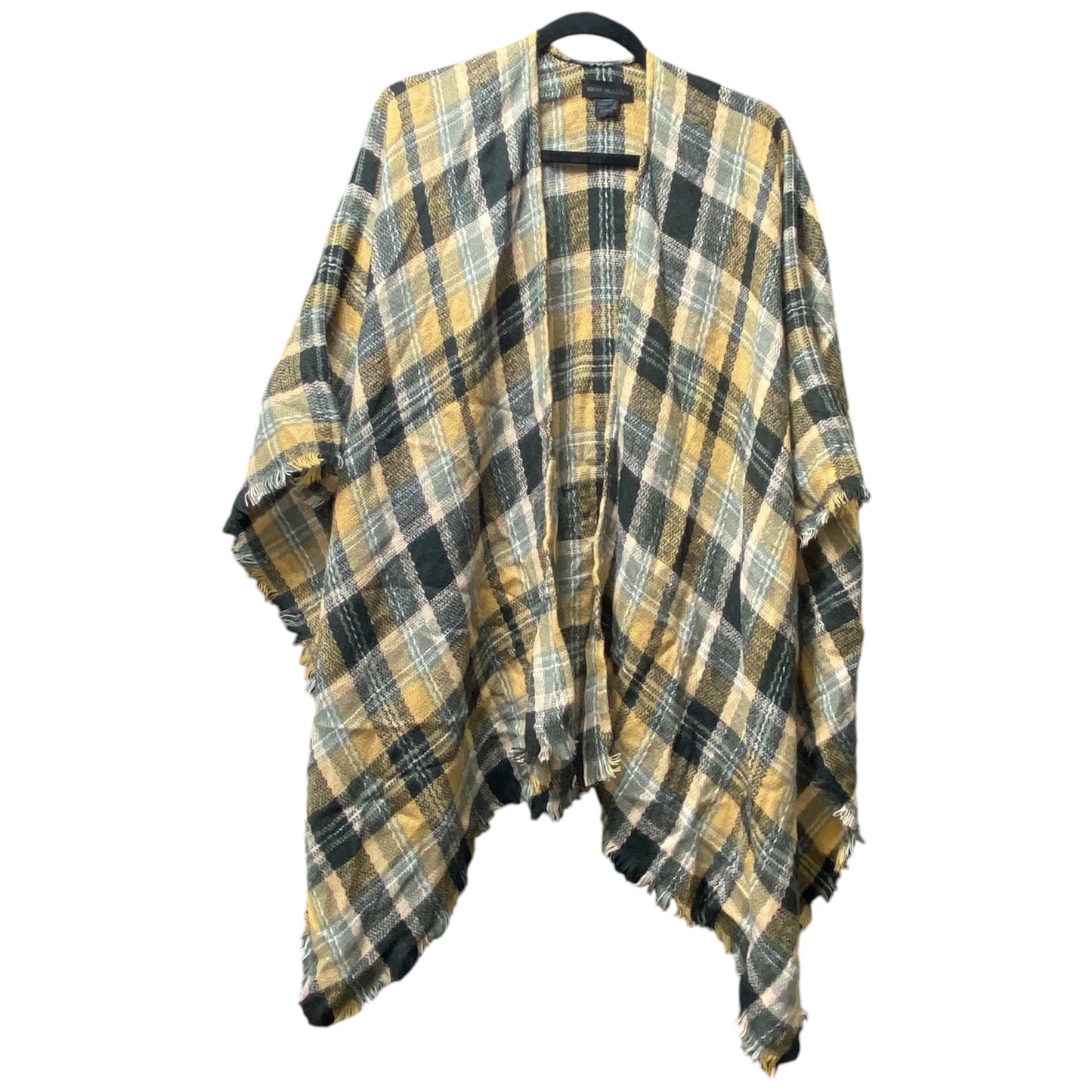 Poncho By Steve Madden In Plaid Pattern, Size: Osfm