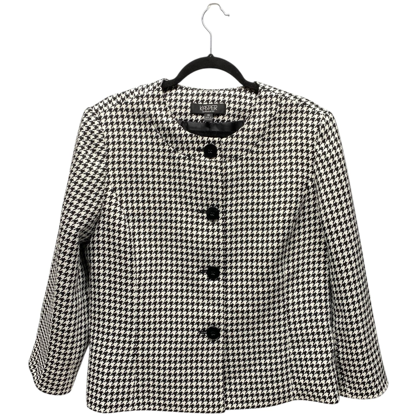 Jacket Other By Kasper In Black & White, Size: 16