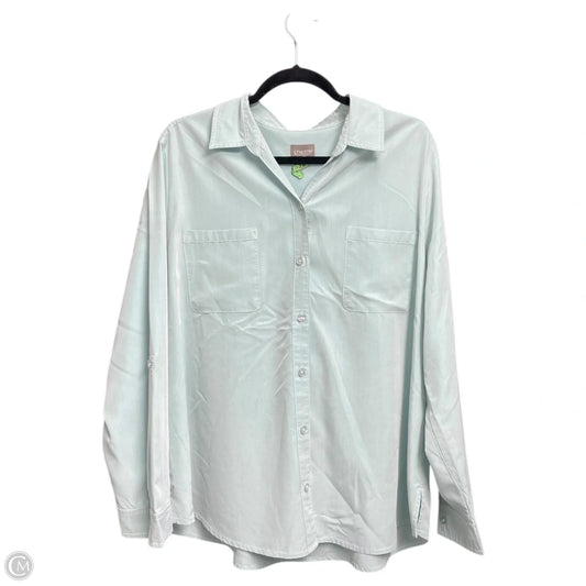 Top Long Sleeve By Chicos In Aqua, Size: Xl