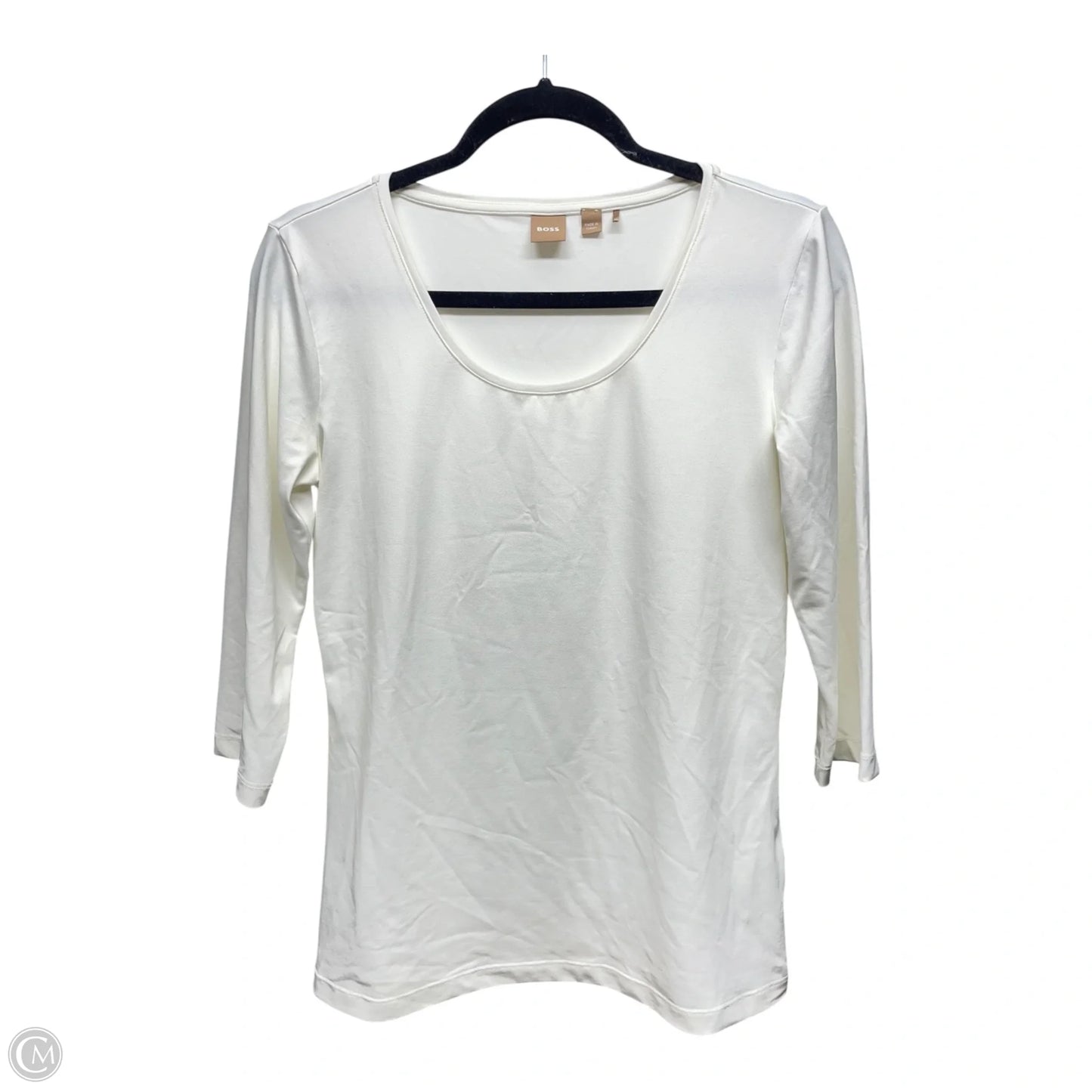 Top 3/4 Sleeve By Hugo Boss In Beige, Size: M