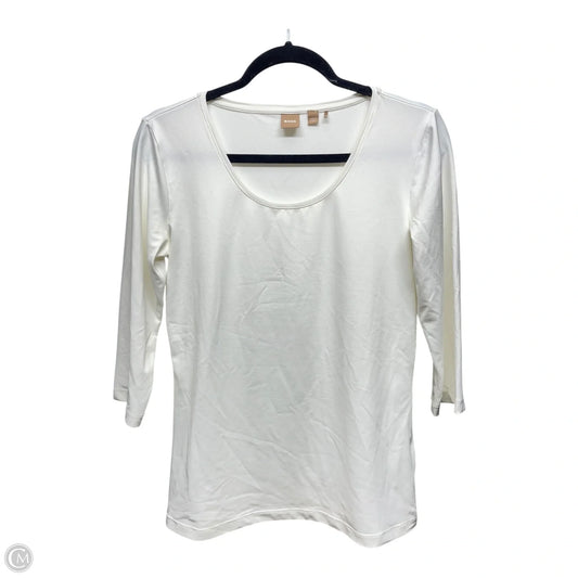Top 3/4 Sleeve By Hugo Boss In Beige, Size: M