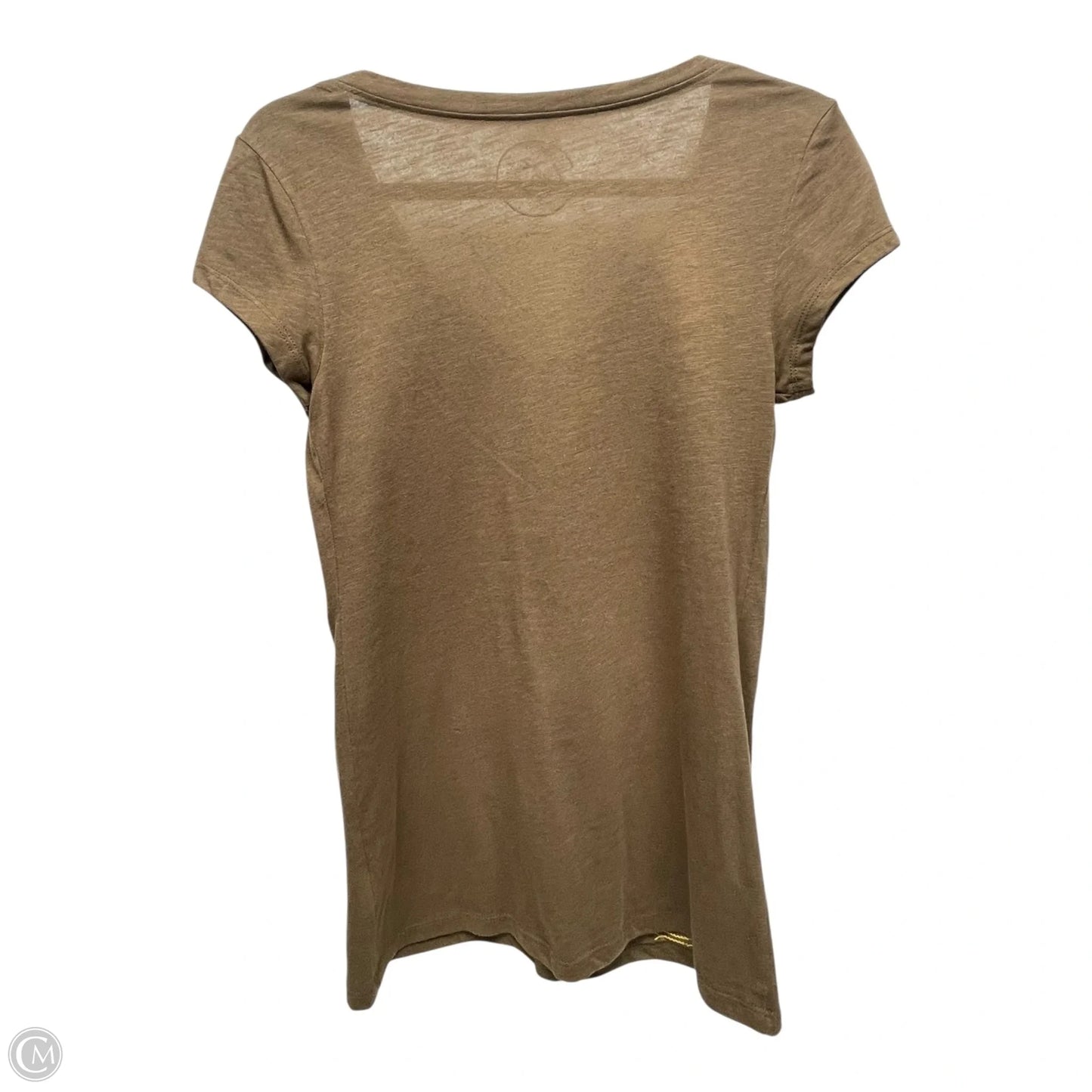 Top Short Sleeve By Inc In Brown & Gold, Size: S