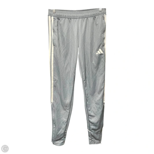 Athletic Pants By Adidas In Grey & White, Size: S