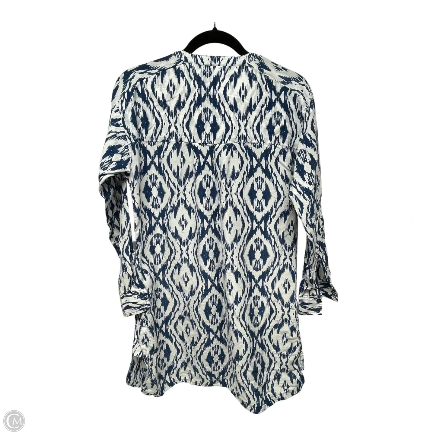 Tunic Long Sleeve By Athleta In Blue & White, Size: S