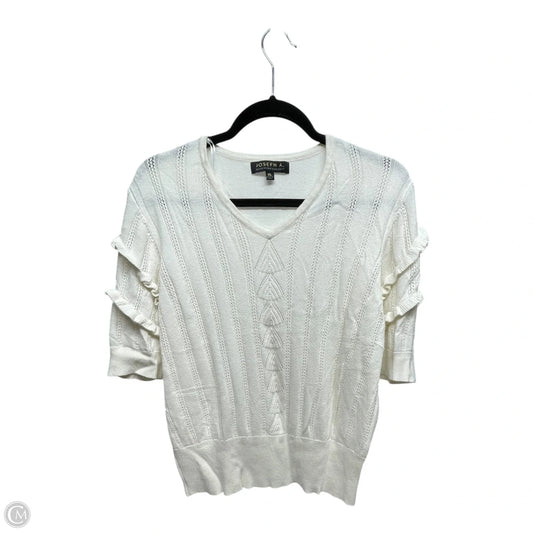 Sweater Short Sleeve By Joseph A. In Cream, Size: Xl