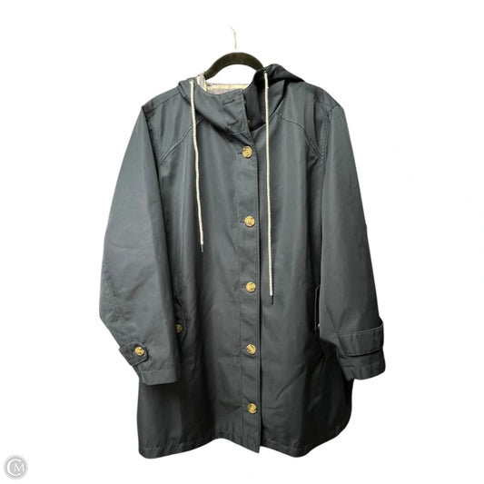 Coat Raincoat By Lands End In Navy, Size: Xxl