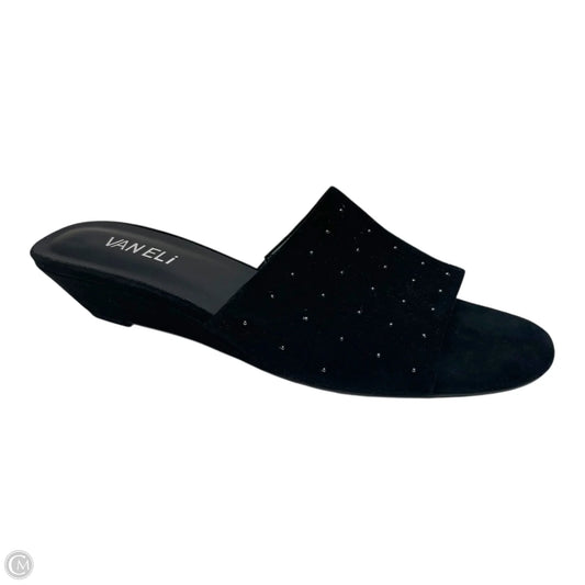 Shoes Heels Wedge By Vaneli In Black & Silver, Size: 8