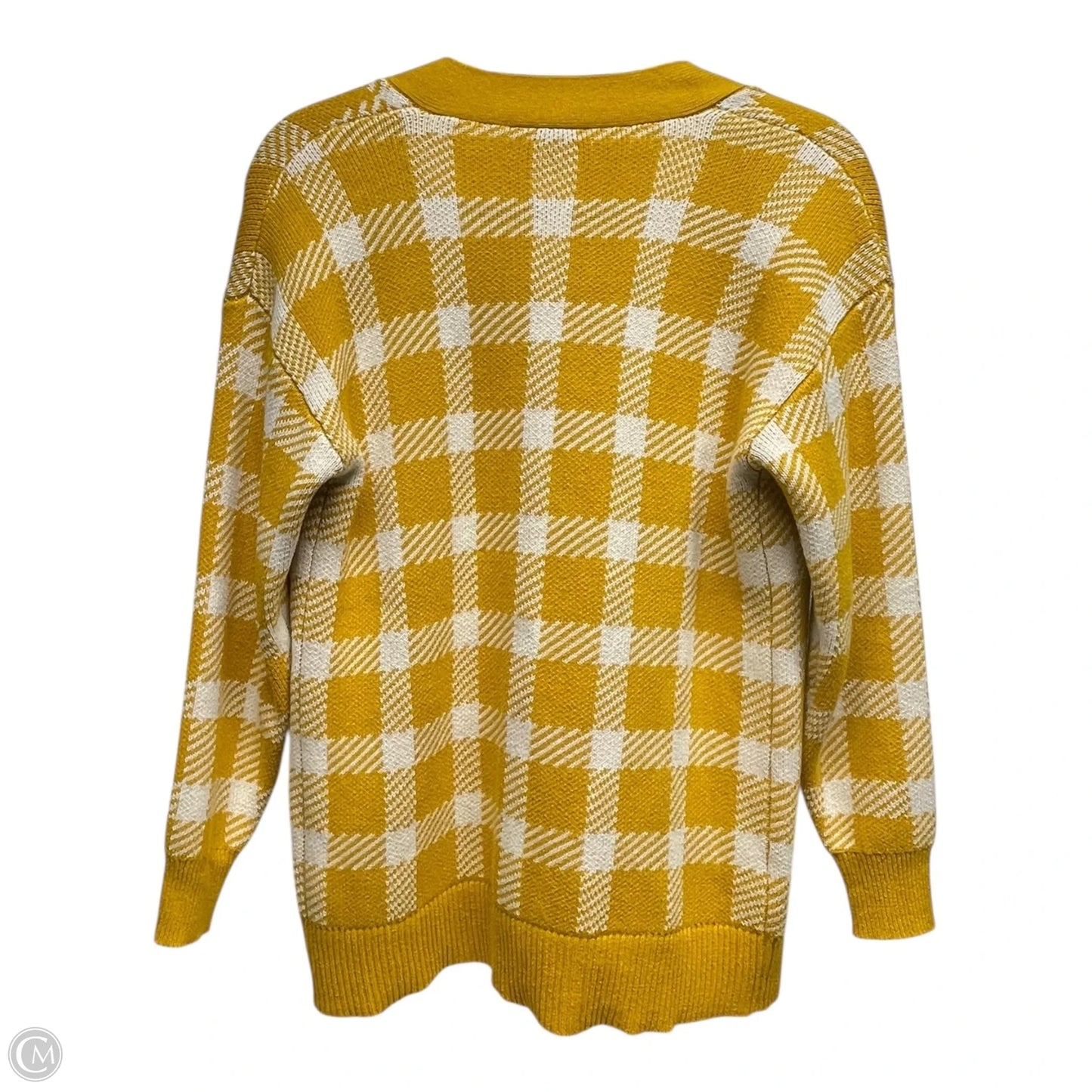 Sweater Cardigan By Loft In White & Yellow, Size: Sp