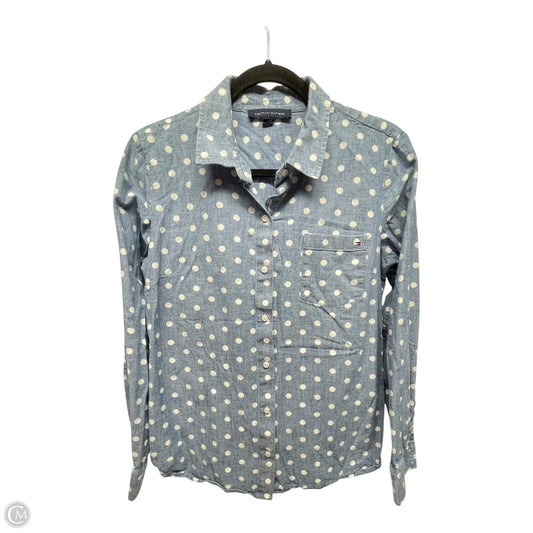 Top Long Sleeve By Tommy Hilfiger In Polkadot Pattern, Size: L
