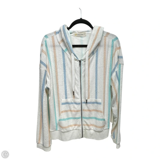 Sweatshirt Hoodie By Ocean Drive In Striped Pattern, Size: L
