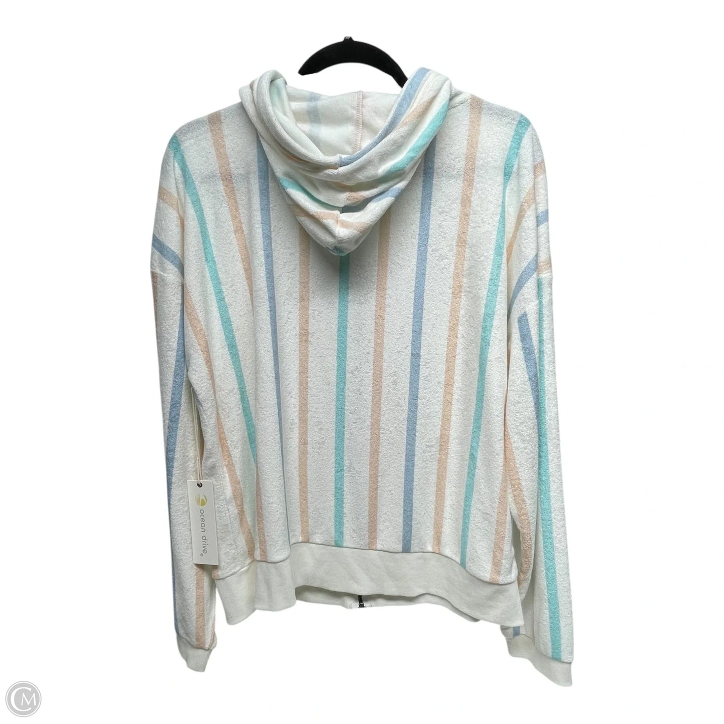 Sweatshirt Hoodie By Ocean Drive In Striped Pattern, Size: L