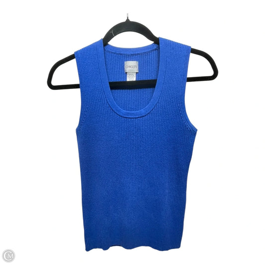 Sweater Short Sleeve By Chicos In Blue, Size: M