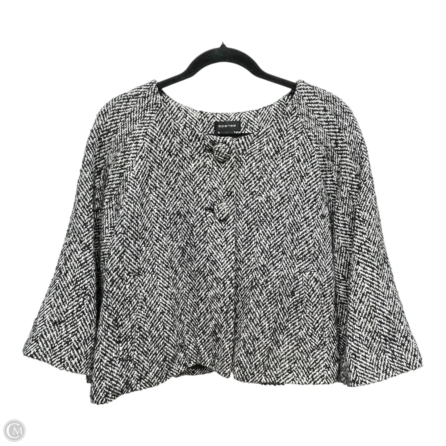 Jacket Other By Spense In Black & White, Size: L