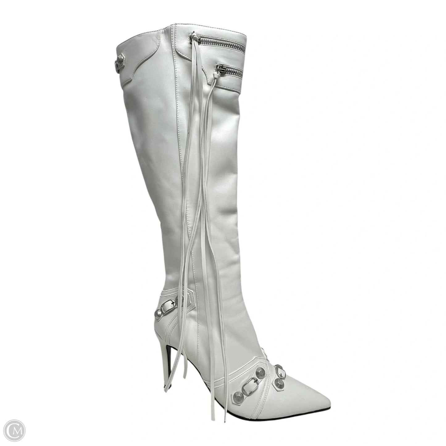 Boots Knee Heels By Azalea Wang In White, Size: 9
