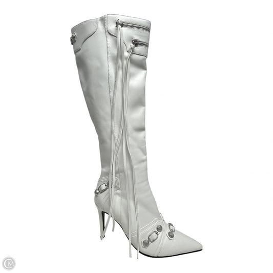 Boots Knee Heels By Azalea Wang In White, Size: 9