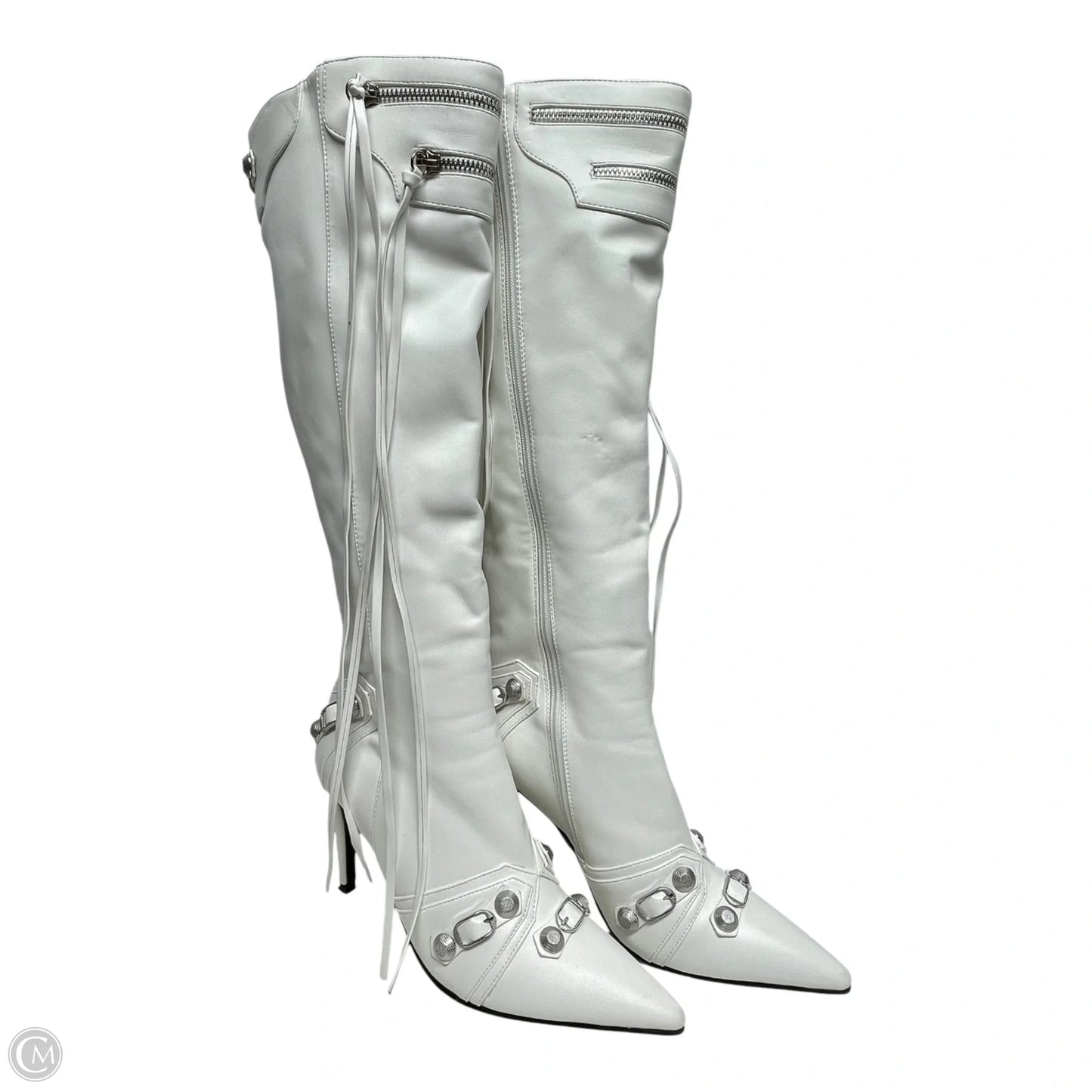 Boots Knee Heels By Azalea Wang In White, Size: 9