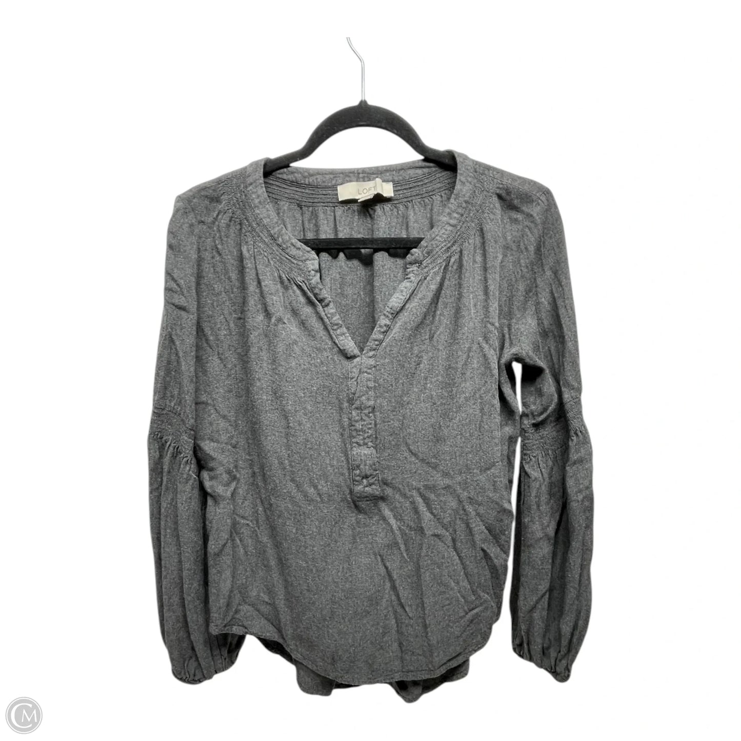 Top Long Sleeve By Loft In Grey, Size: S