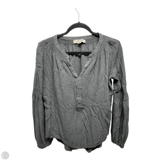 Top Long Sleeve By Loft In Grey, Size: S