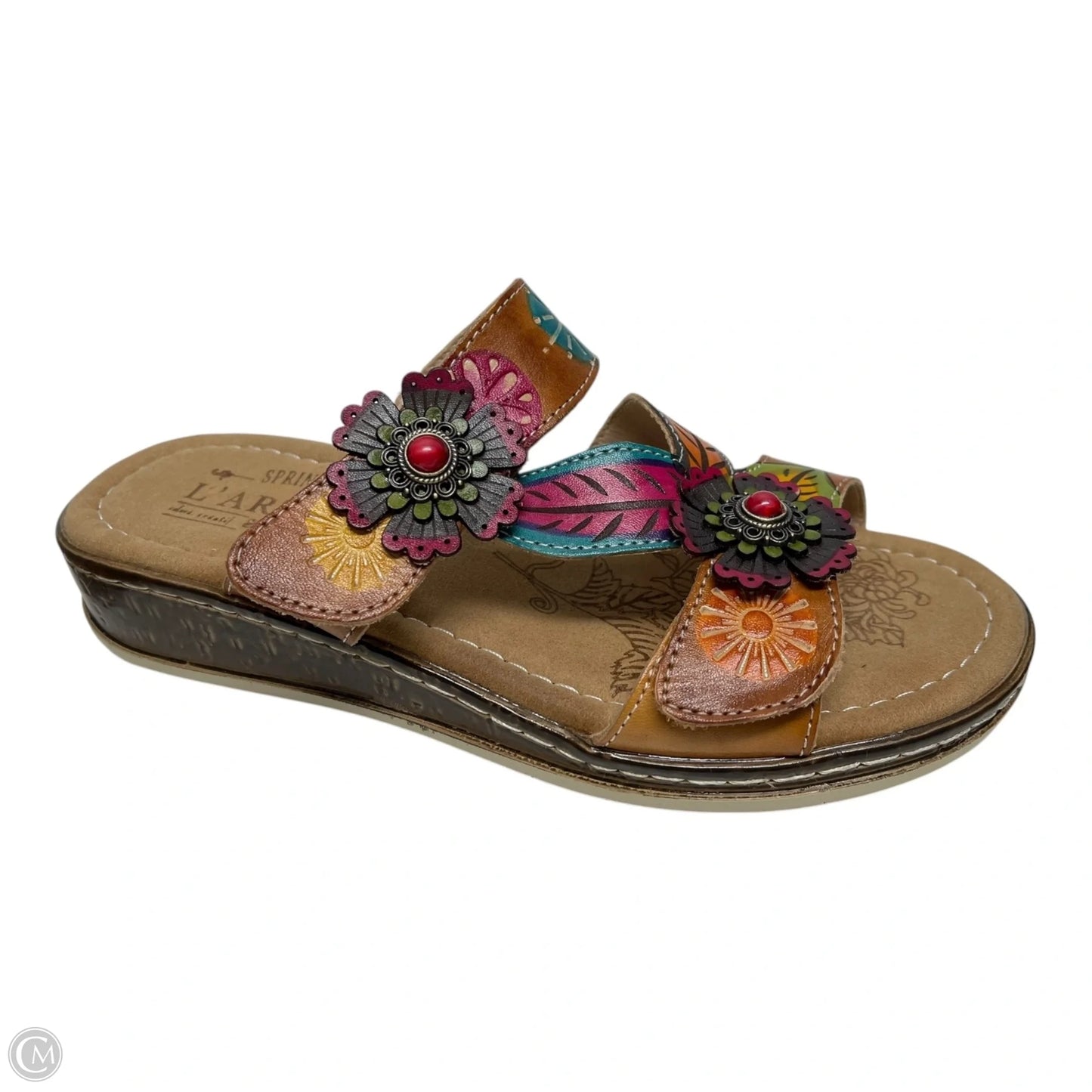 Sandals Heels Wedge By Spring Step In Multi-colored, Size: 5.5