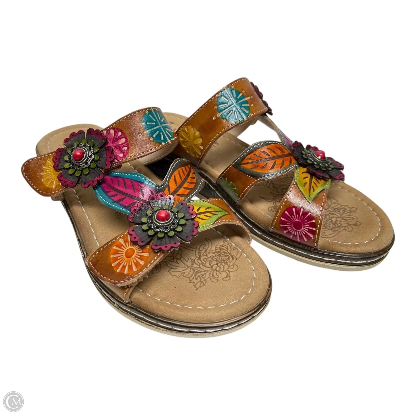 Sandals Heels Wedge By Spring Step In Multi-colored, Size: 5.5