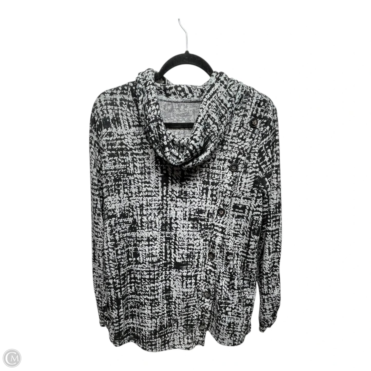 Top Long Sleeve By Clothes Mentor In Black & Grey, Size: M