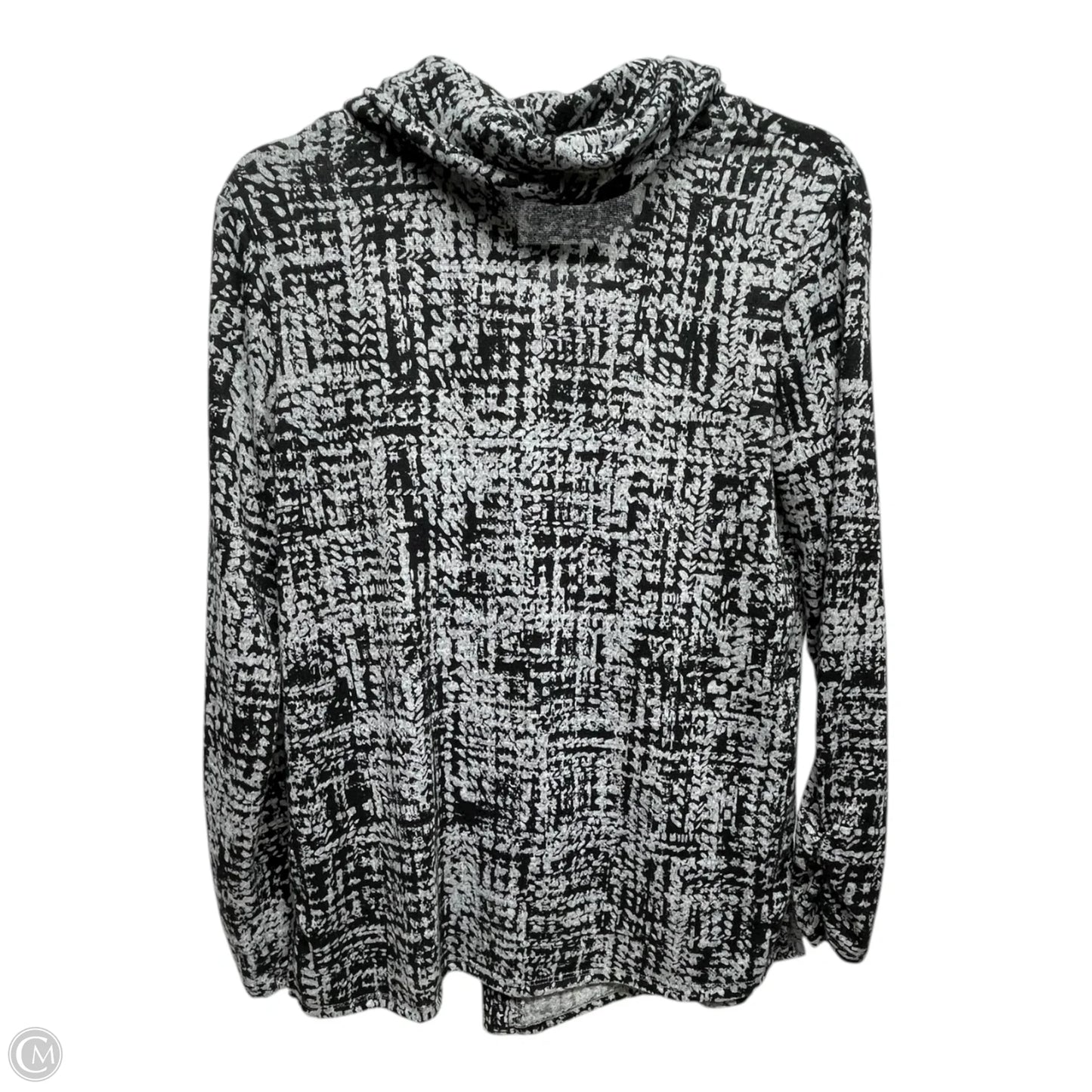Top Long Sleeve By Clothes Mentor In Black & Grey, Size: M