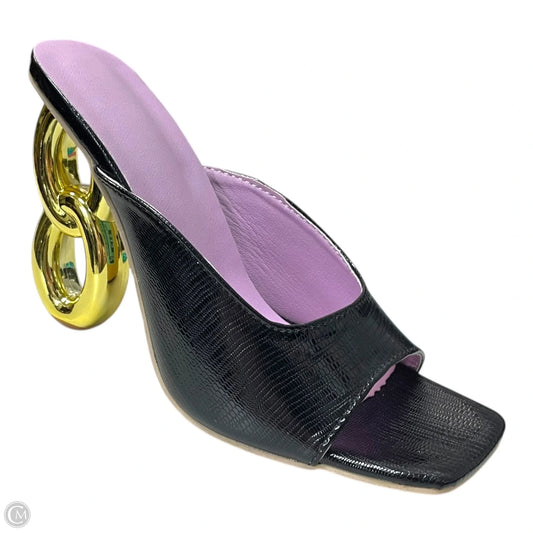 Shoes Heels Platform By Clothes Mentor In Black & Gold, Size: 7.5