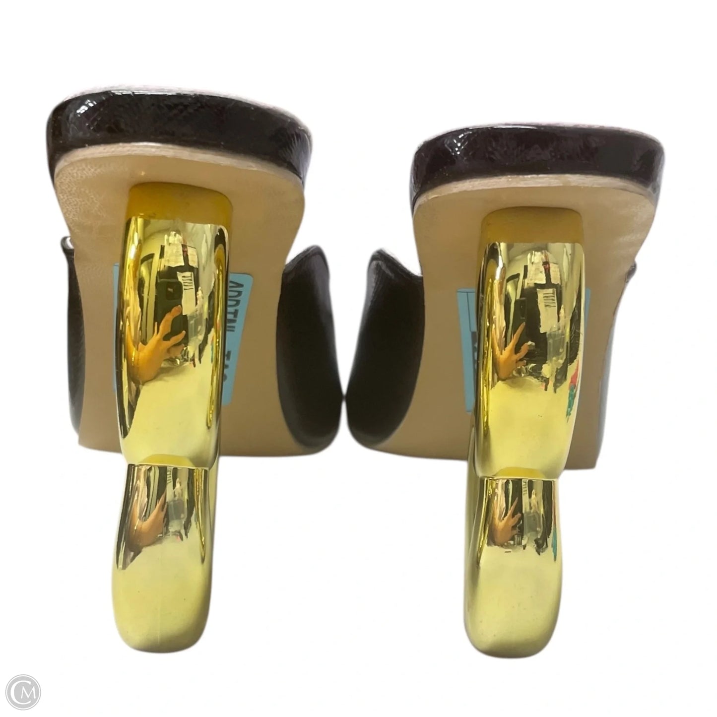 Shoes Heels Platform By Clothes Mentor In Black & Gold, Size: 7.5