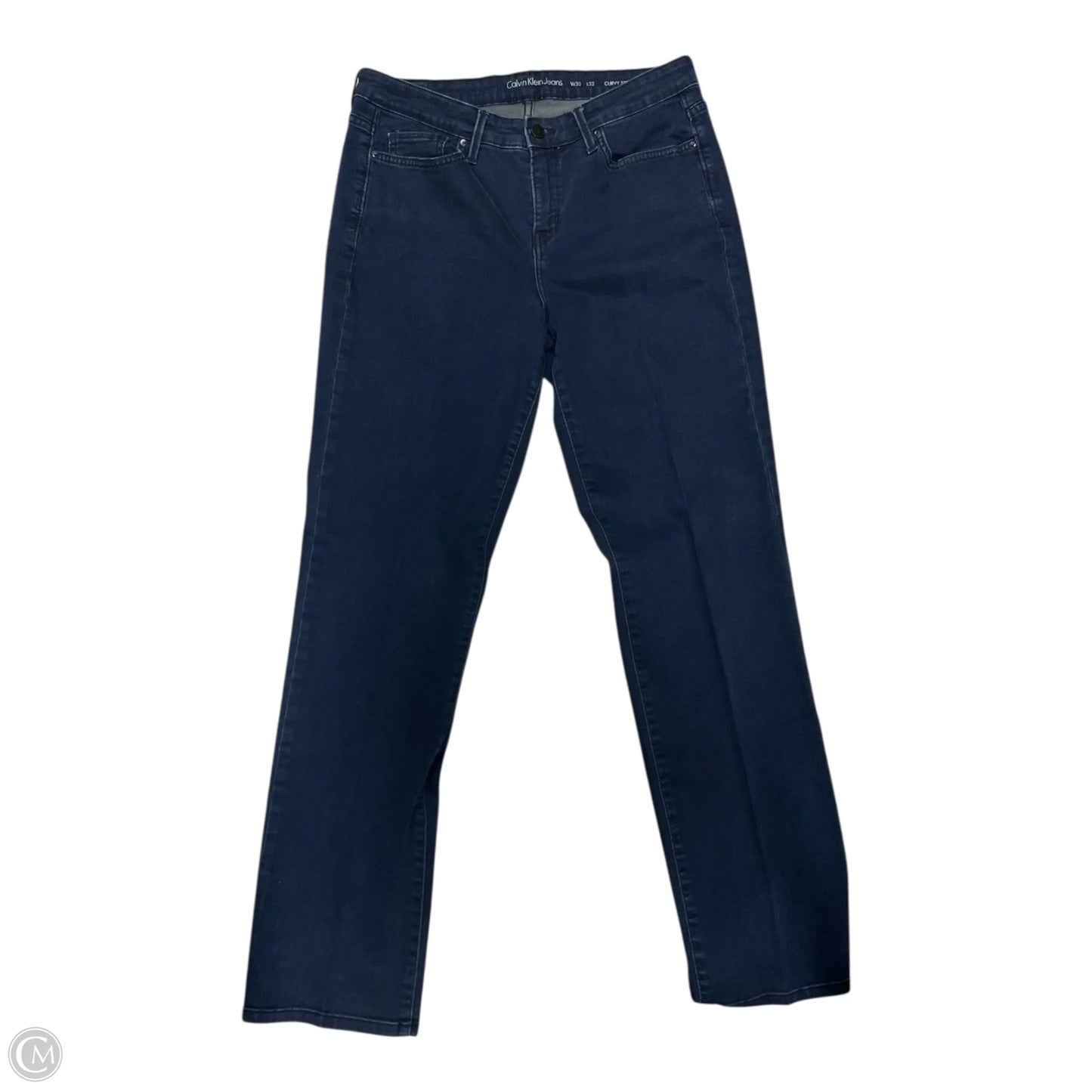 Jeans Straight By Calvin Klein In Blue Denim, Size: 10