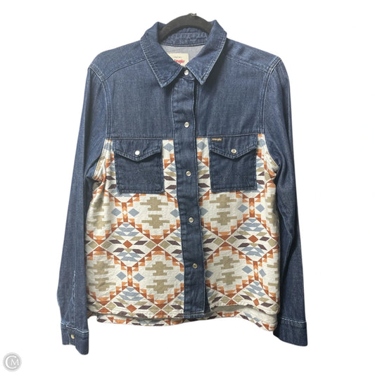 Top Long Sleeve By Wrangler In Multi-colored, Size: S