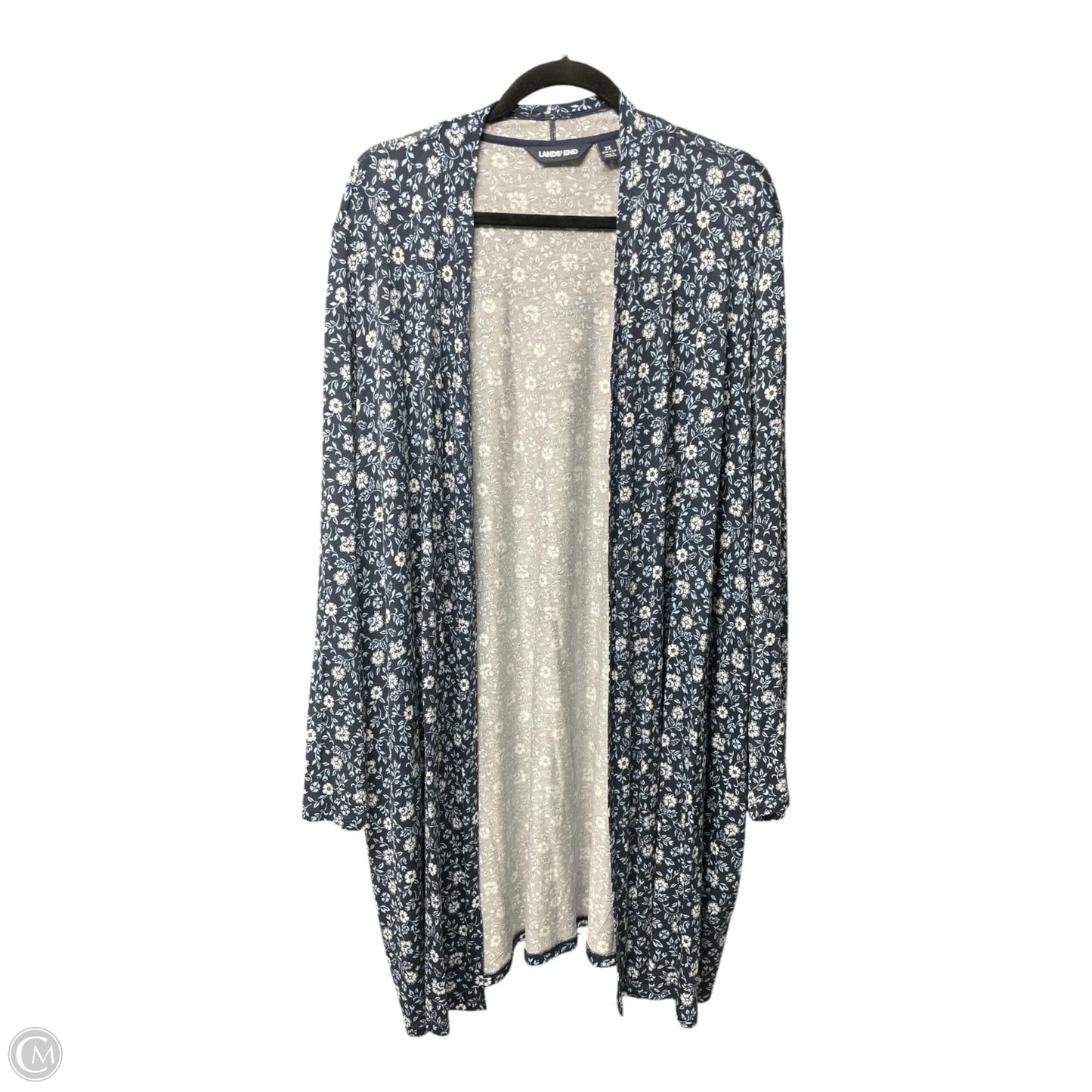 Cardigan By Lands End In Floral Print, Size: 2x