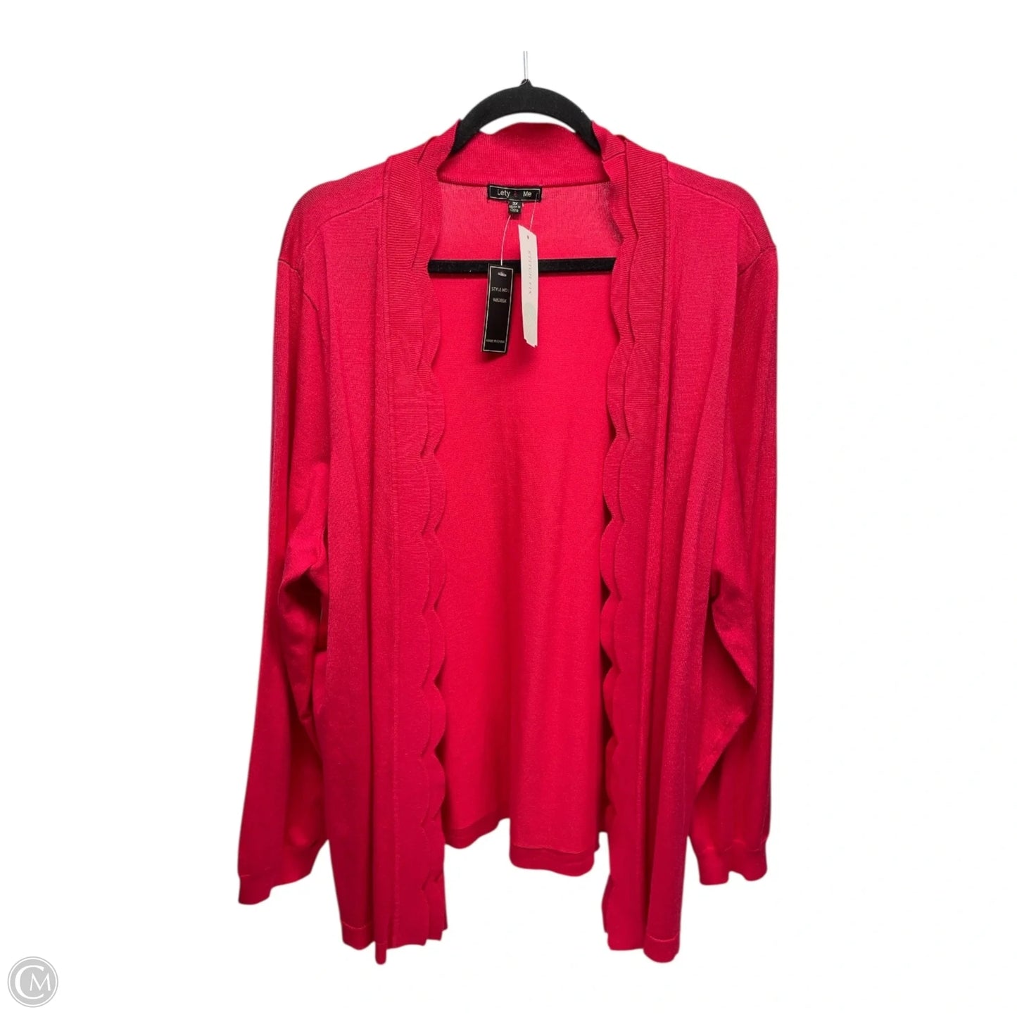 Sweater Cardigan By LETY & ME In Red, Size: 3x