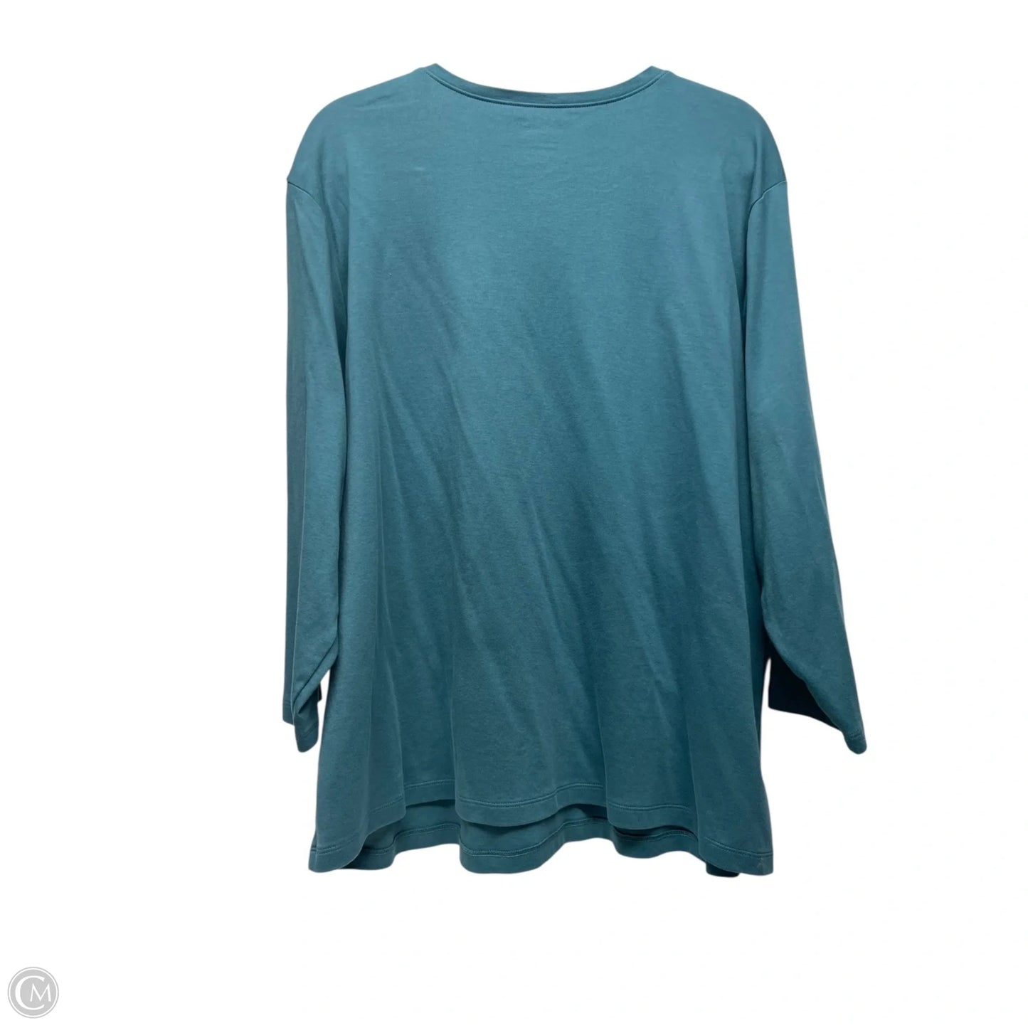 Top 3/4 Sleeve Basic By L.l. Bean In Aqua, Size: 3x