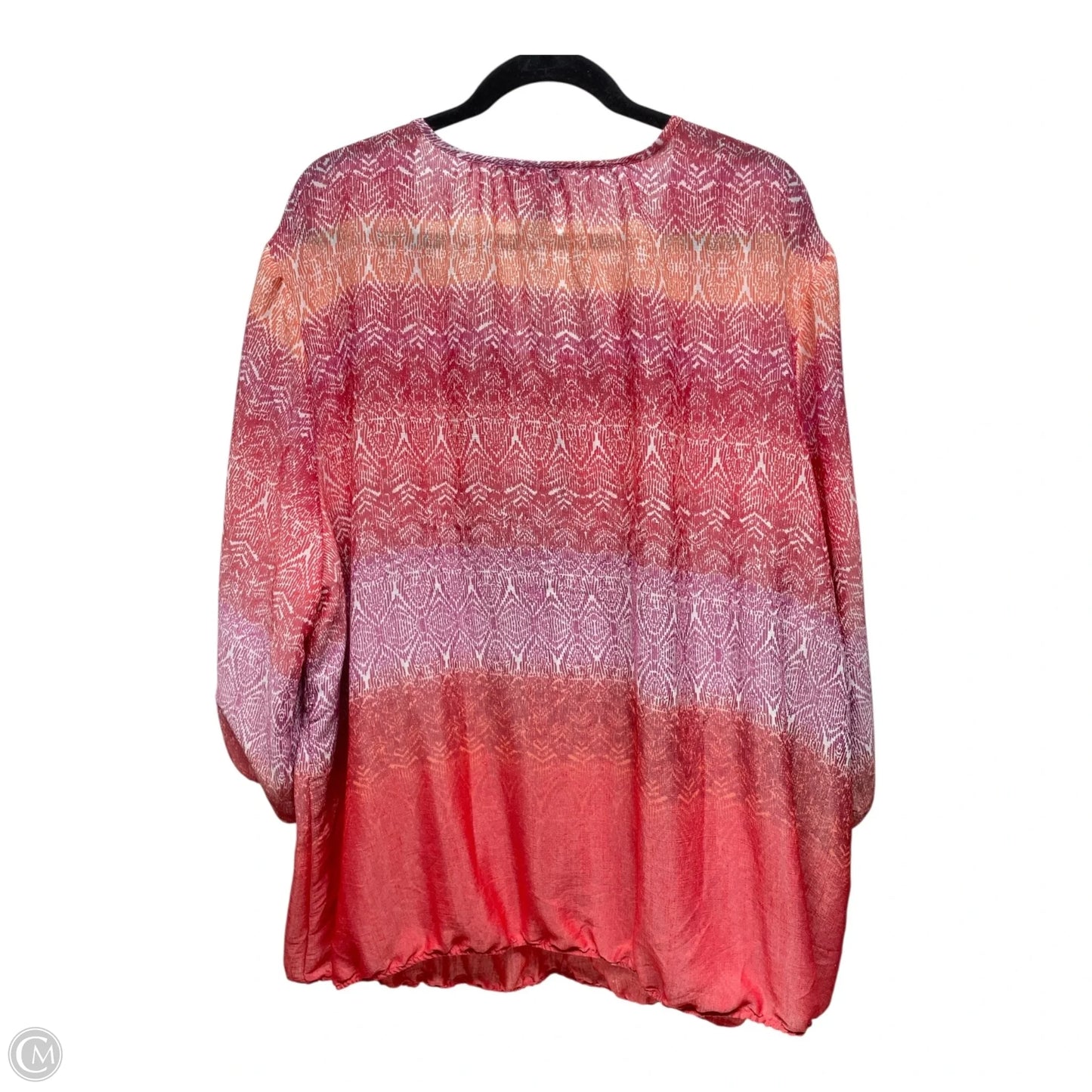 Blouse 3/4 Sleeve By Catherines In Pink, Size: 3x