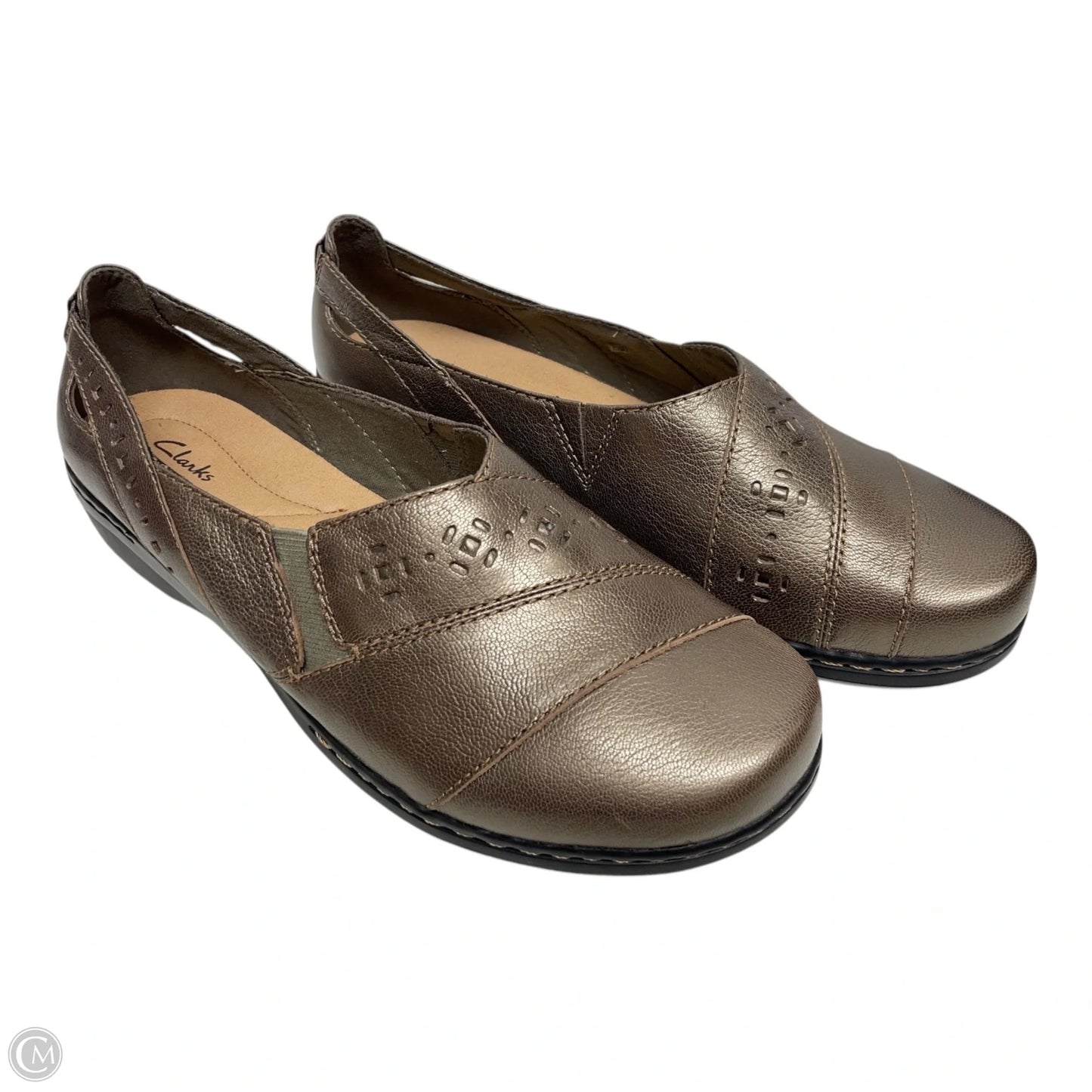 Shoes Flats By Clarks In Bronze, Size: 11
