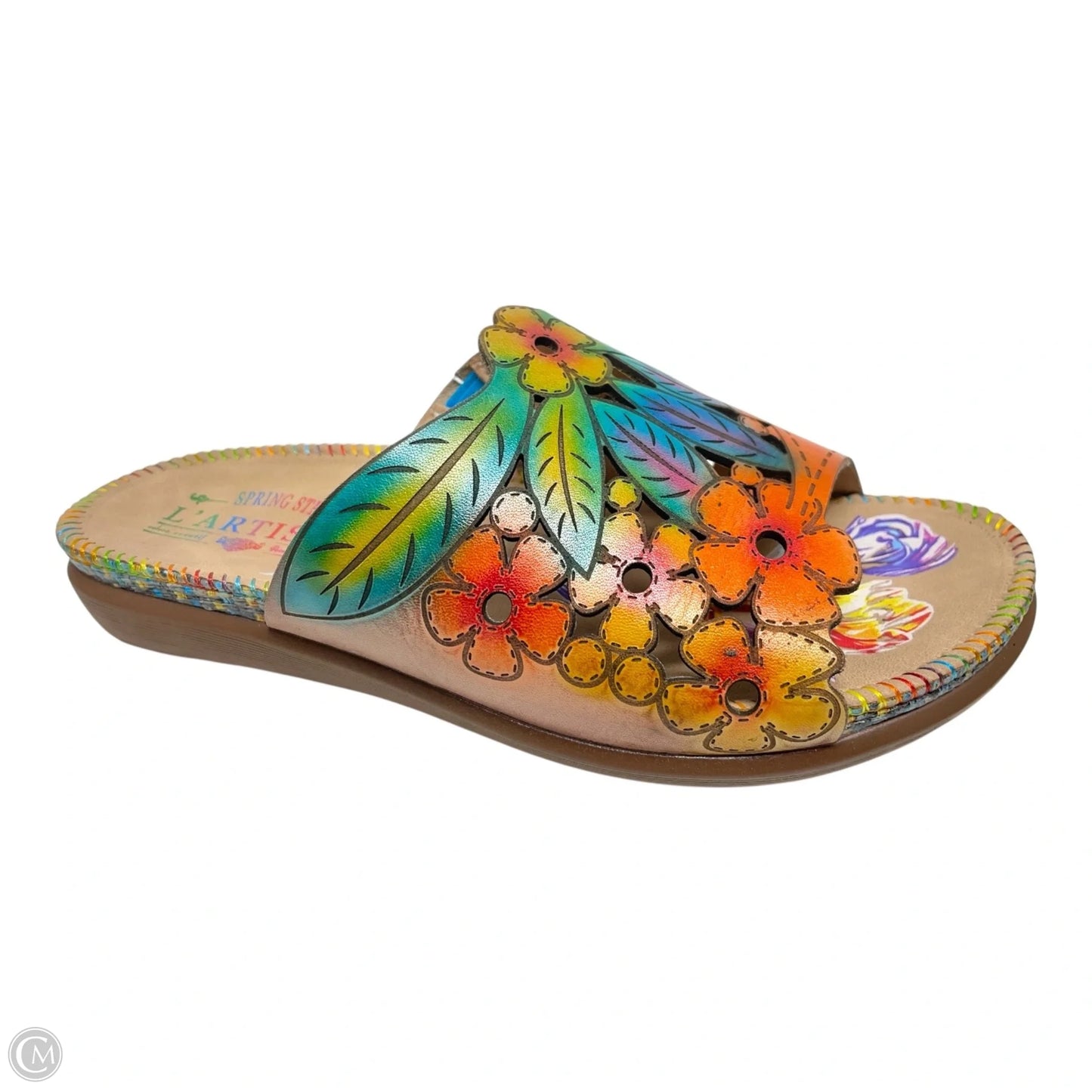 Sandals Flats By Spring Step In Tropical Print, Size: 6.5