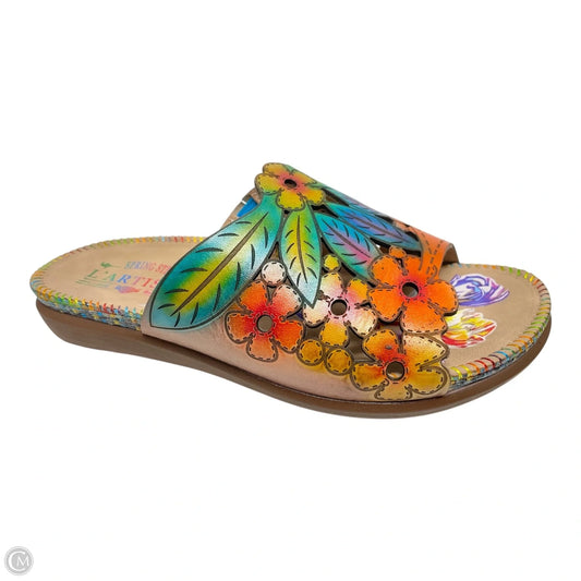 Sandals Flats By Spring Step In Tropical Print, Size: 6.5