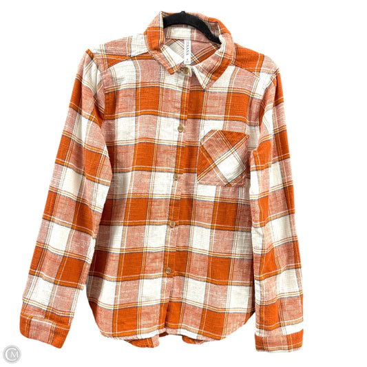 Top Long Sleeve By Zenana In Plaid Pattern, Size: S