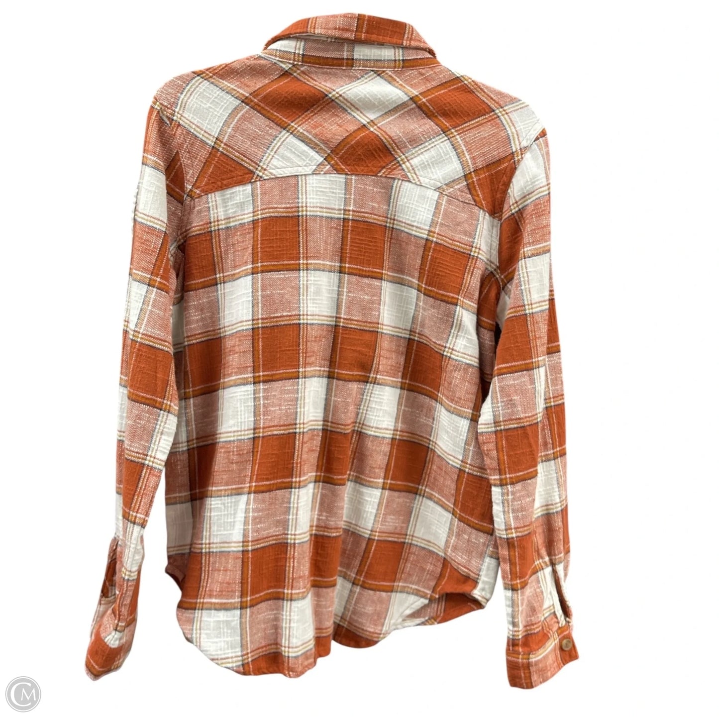 Top Long Sleeve By Zenana In Plaid Pattern, Size: S