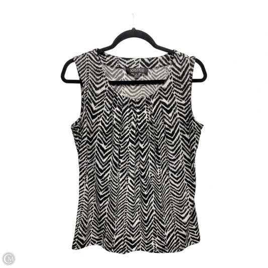 Top Sleeveless By Kasper In Black & White, Size: S